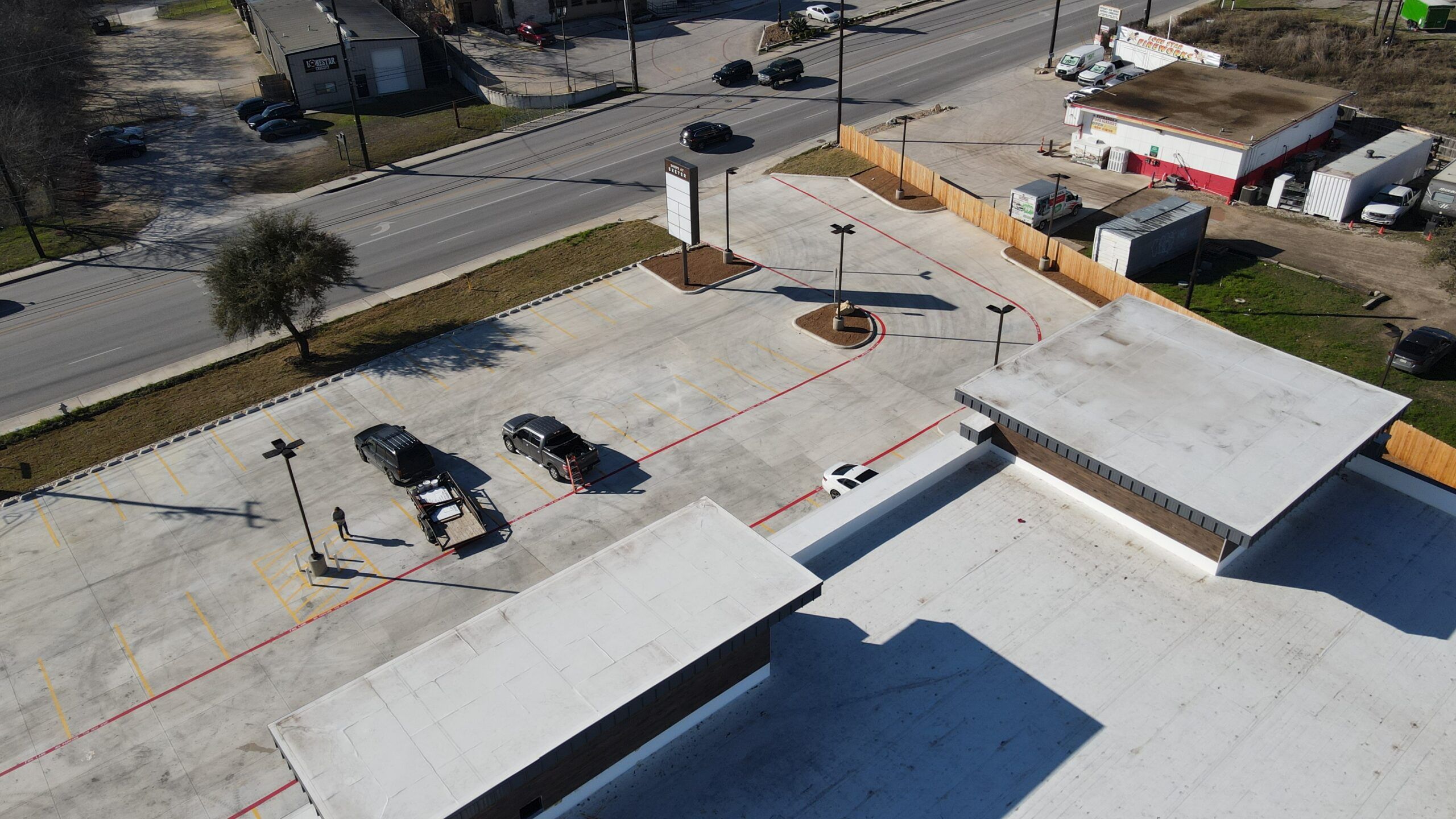 Potranco retail drone view built by Hilltop